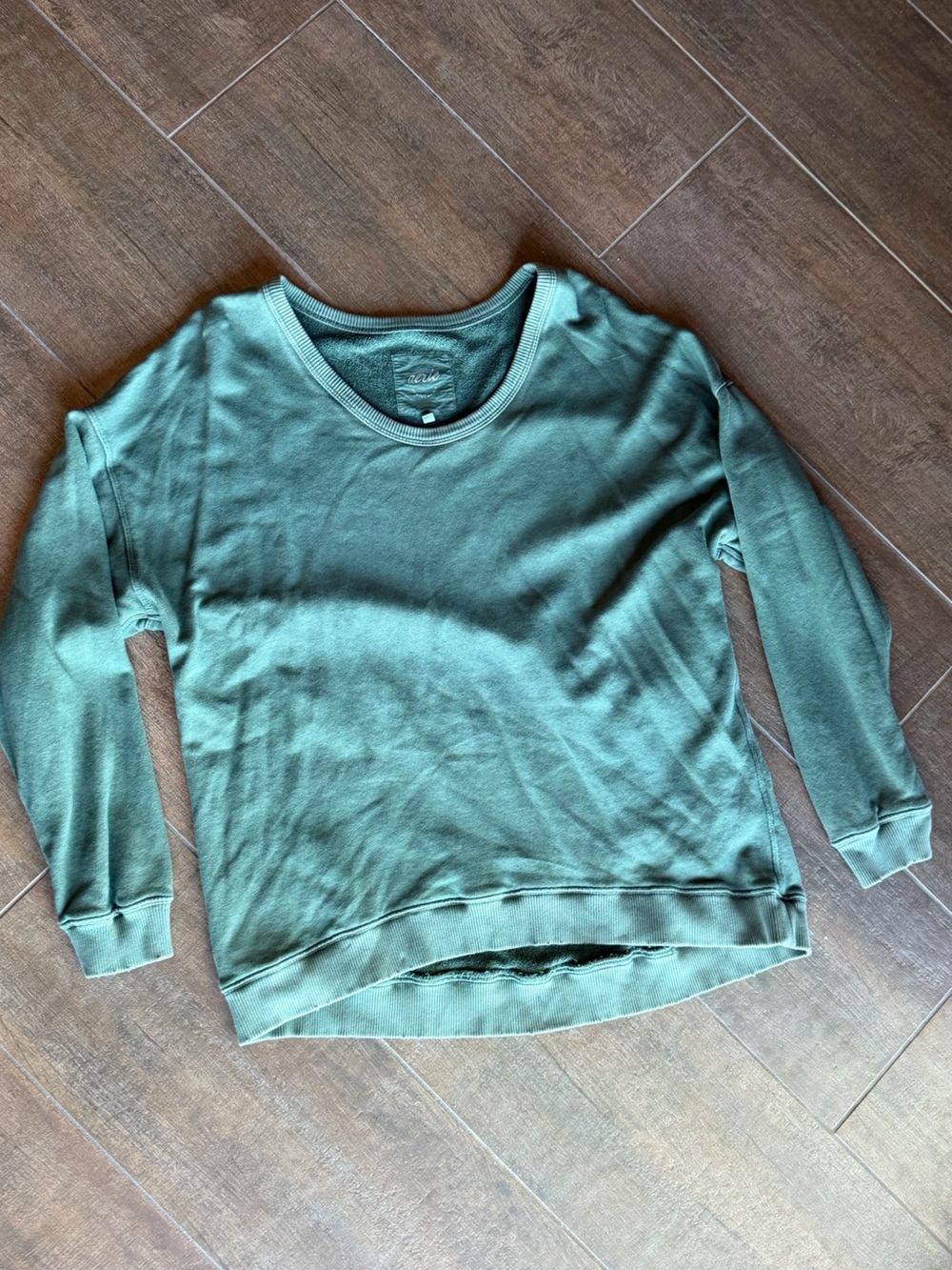 Women’s Crewneck Sweatshirt - baggy oversized olive Green acid washed